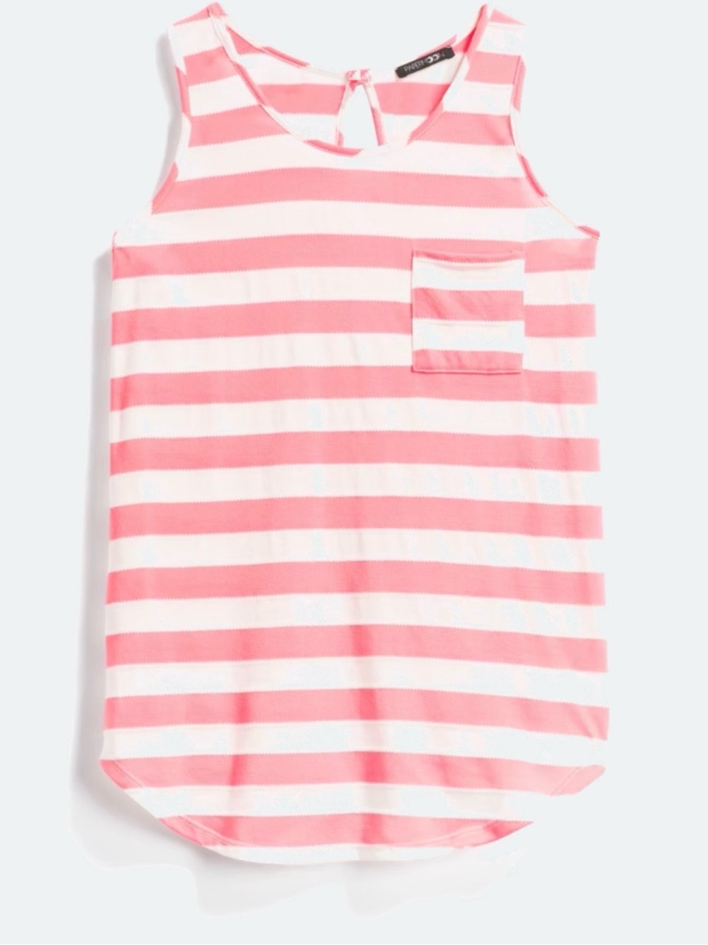 Papermoon Coral Pink and White Striped Sleeveless Tank